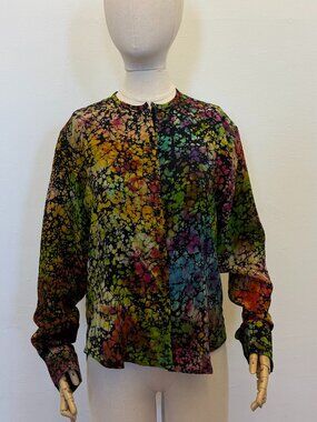 Studio 189 Hand-Dyed Silk Batik Blouse — 100% Silk, Size M